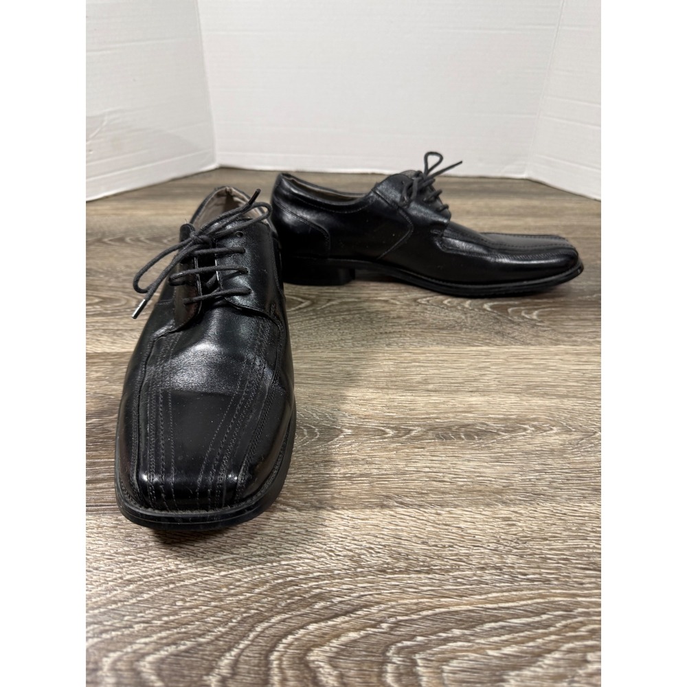 Stacy Adams Mens Black Leather Square‎ Toe Oxford Dress Shoes Size 9M Preppy